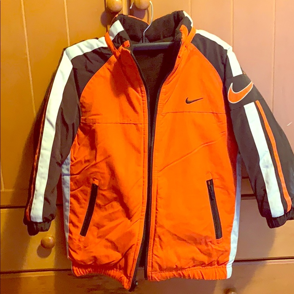 Nike orange/brown/white Reversible puffer jacket